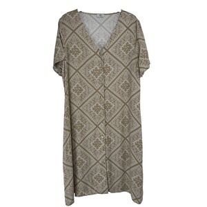 Nlt Dress Plus Size 1XL Brown Bandanna Print Cowgirl Boho Western Country